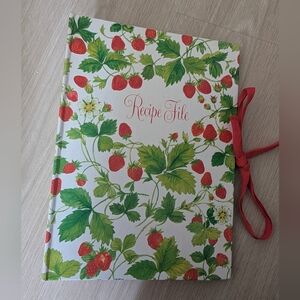1980's Hallmark Strawberry Recipe File with Red Ribbon